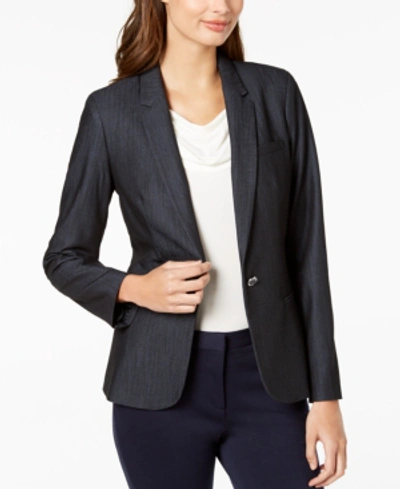 Shop Calvin Klein One-button Blazer, Regular And Petite Sizes In Indigo