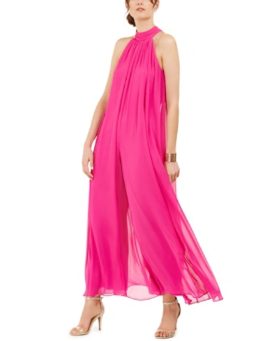 Shop Msk High-neck Jumpsuit In Fuschia Pink