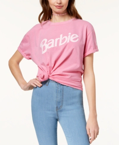 Shop Love Tribe Barbie X  Juniors' Logo Graphic T-shirt In Neon Pink