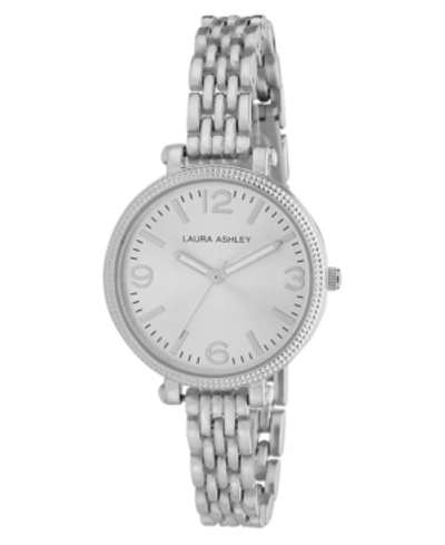 Laura Ashley Ladies' Silvertone Link Bracelet Watch In Silver