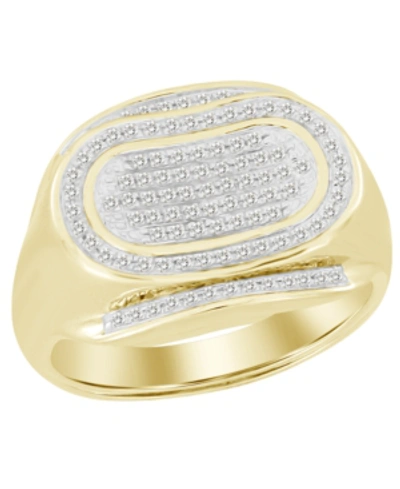 Shop Macy's Men's Diamond (1/4 Ct. T.w.) Ring In 10k Yellow Gold