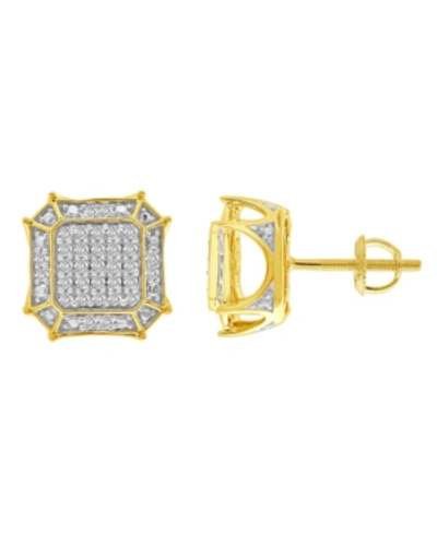 Macy's Men's Diamond (1/3 Ct.t.w.) Earring In 10k Yellow Gold In Yellow