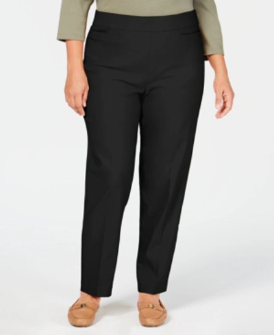 Shop Alfred Dunner Plus Size Classic Allure Tummy Control Pull-on Pants In Black