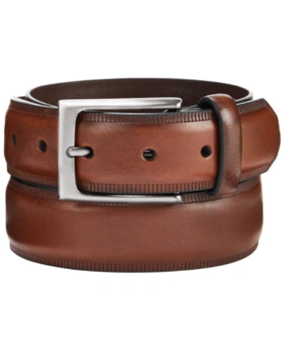 Shop Alfani Men's Embossed Belt, Created For Macy's In Brown