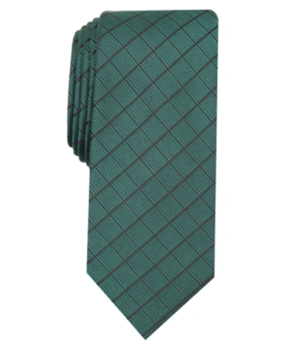 Shop Alfani Men's Slim Grid Tie, Created For Macy's In Green
