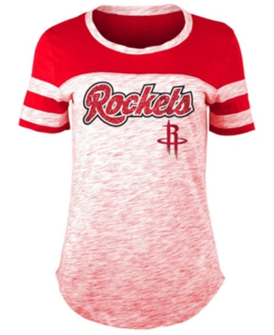 Shop 5th & Ocean Women's Houston Rockets Space Dye T-shirt In Red