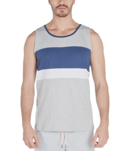 Shop Sovereign Code Men's Enoch Pieced Colorblocked Stripe Tank In Light Heather/navy/white