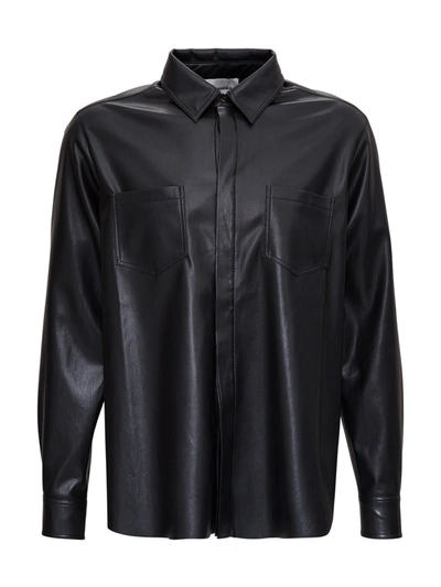 Shop Nanushka Black Vegan Leather Shirt