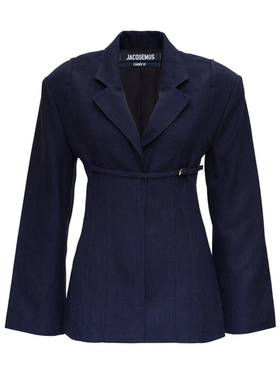 Shop Jacquemus La Vest Sauge Jacket In Blu