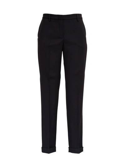 Shop Tonello Wool Blend Trousers In Black