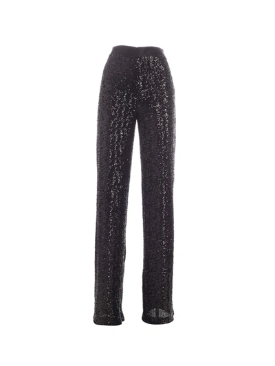 Shop Blumarine Black Sequins Trousers In Nero