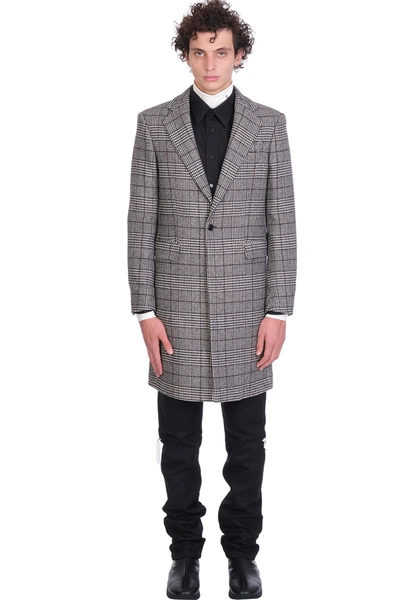 Shop Raf Simons Coat In Grey Wool