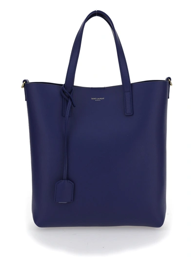 Shop Saint Laurent Shopping Bag In Saphir Blue