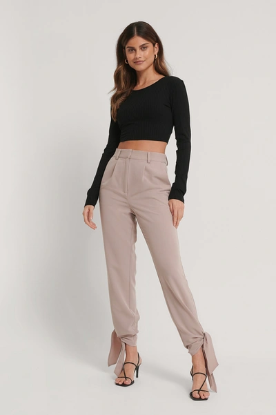 Shop Stéphanie Durant X Na-kd Tie Detail Suit Pants - Pink