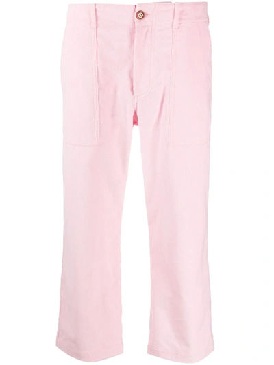 Shop Jejia Mid-rise Cropped Jeans In Pink