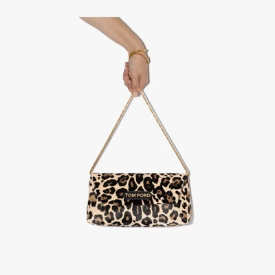 Shop Tom Ford Brown Label Small Leopard Print Shoulder Bag In Black