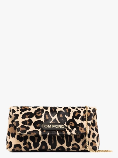 Shop Tom Ford Brown Label Small Leopard Print Shoulder Bag In Black