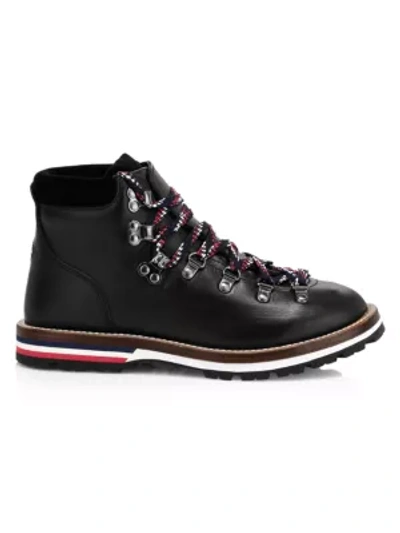 Shop Moncler Women's Blanche Leather Hiking Boots In Black