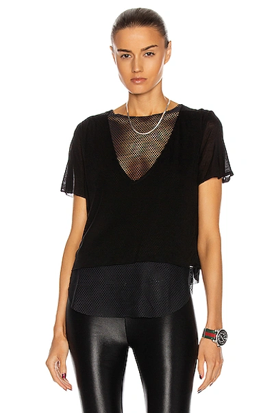 Shop Koral Double Layer Tee In Black