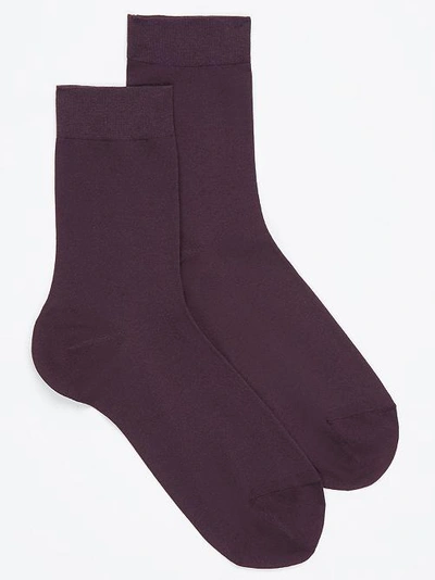 Shop Falke Cotton Touch Socks In Violet Onyx