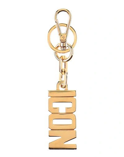 Shop Dsquared2 Man Key Ring Gold Size - Brass, Zamak, Iron