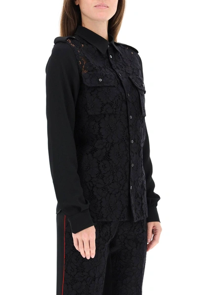 Shop N°21 Shirt With Lace Insert In Black