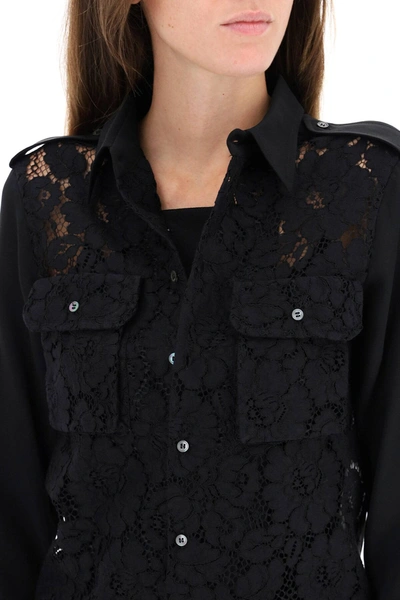 Shop N°21 Shirt With Lace Insert In Black