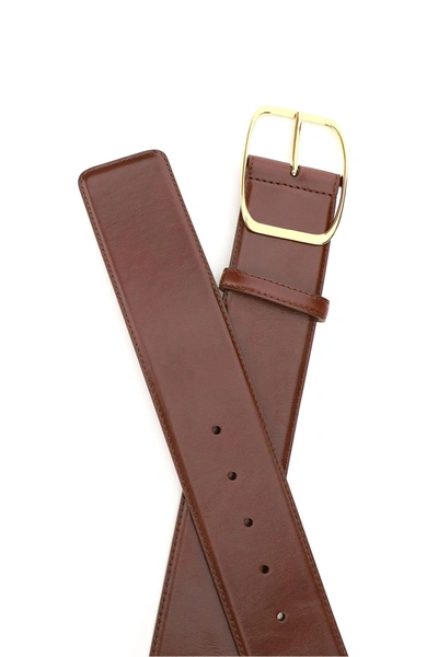 Shop Dolce & Gabbana High Belt With Squared Buckle In Brown