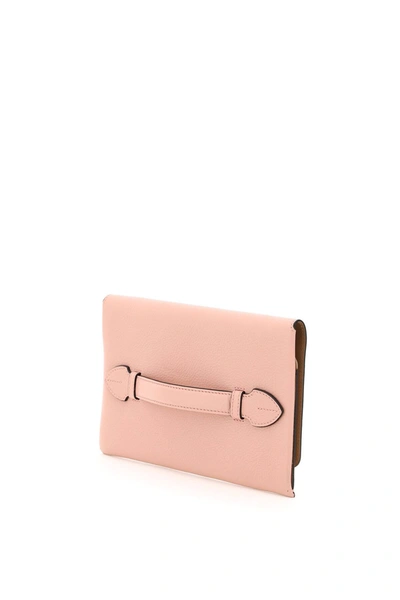 Shop Burberry Pearson Leather Pouch In Pink