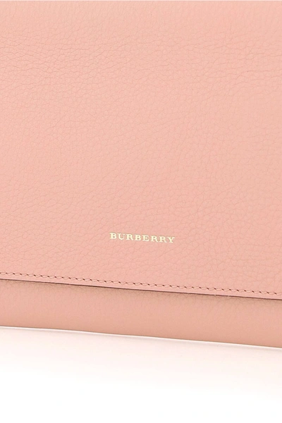 Shop Burberry Pearson Leather Pouch In Pink