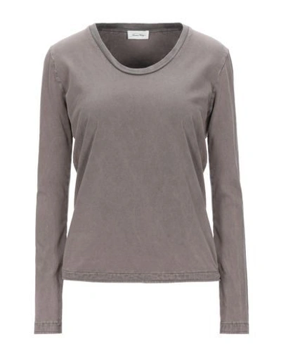 Shop American Vintage Woman T-shirt Dove Grey Size L Cotton