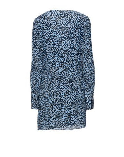 Shop Les Rêveries Woman Mini Dress Azure Size 10 Silk In Blue