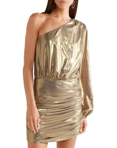 Shop Michelle Mason Short Dresses In Gold