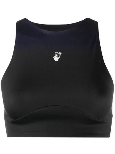 Shop Off-white Logo-print Sports Bra In Black