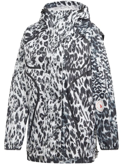 Shop Adidas By Stella Mccartney Leopard-print Wind Jacket In White