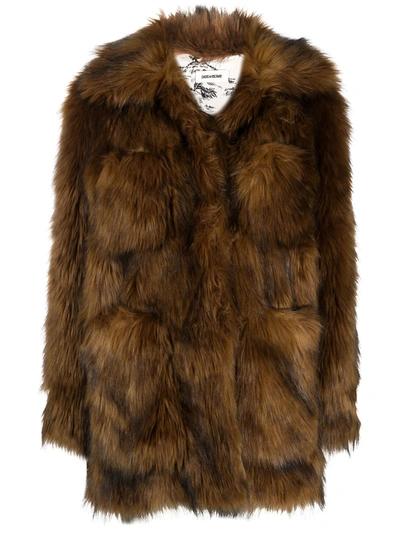 Shop Zadig & Voltaire May Faux-fur Jacket In Brown