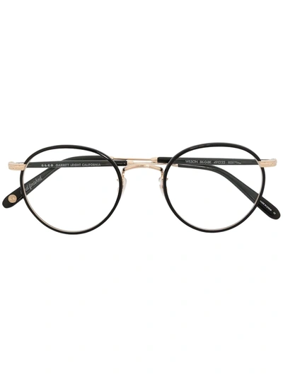 Shop Garrett Leight Wilson Round-frame Glasses In Black