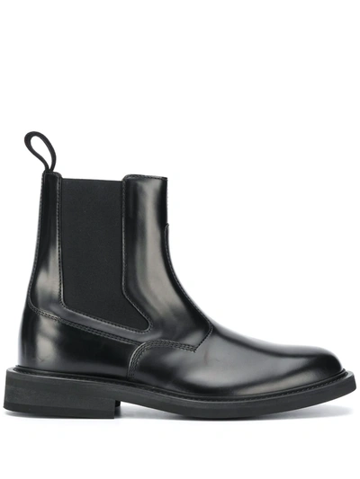 Shop Bottega Veneta Calf Leather Chelsea Boots In Black