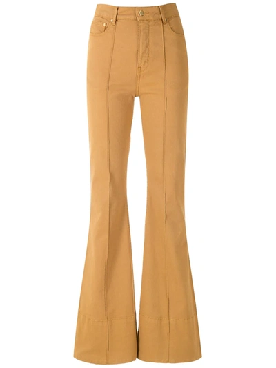 Shop Amapô Bootcut Trousers In Brown