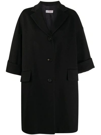 Shop Alberto Biani Cropped-sleeve Coat In Black
