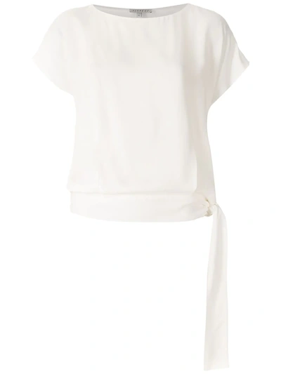 Shop Alcaçuz Alissa Side-tie Blouse In White