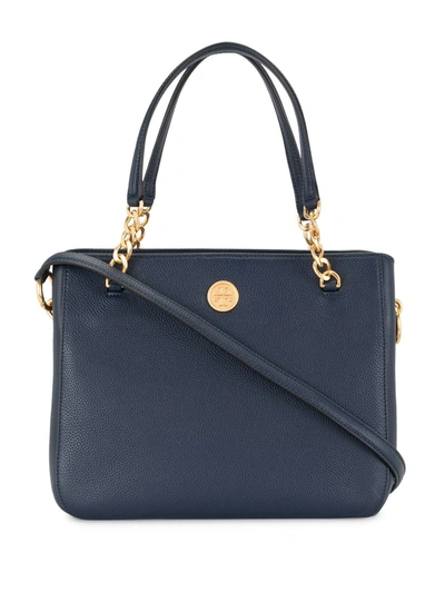 Shop Tory Burch Chain Link Strap Tote Bag In Blue