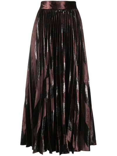 Shop Dolce & Gabbana Pleated Midi Skirt In Brown