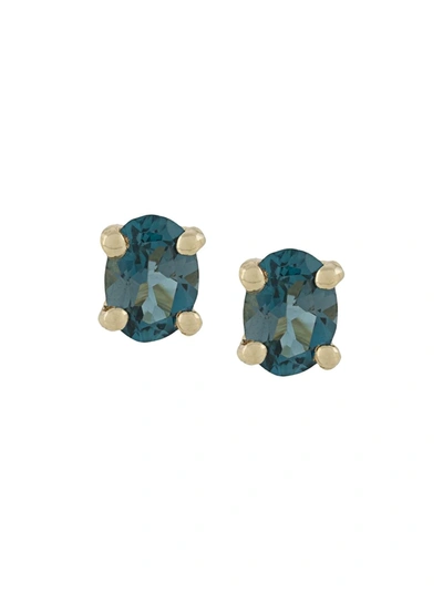 Shop Wouters & Hendrix Gold 18kt Yellow Gold Topaz Charleston Chapters Stud Earrings In Blue