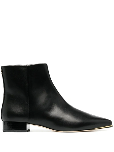 Shop Tory Burch Lila Leather Ankle Boots In Black