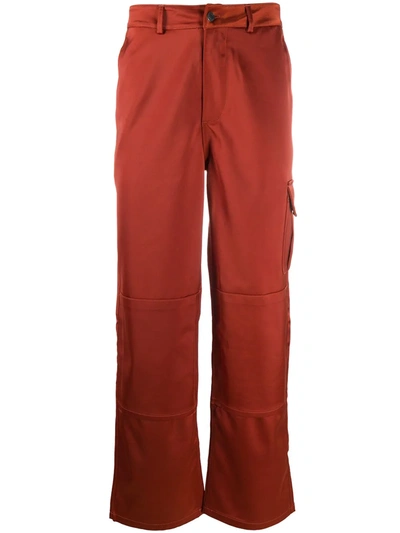 Shop Daily Paper Satin Loose Fit Trousers In Orange