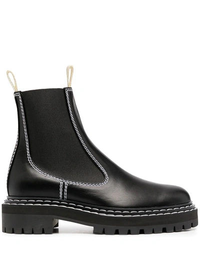 Shop Proenza Schouler Contrast Stitching Boots In Black