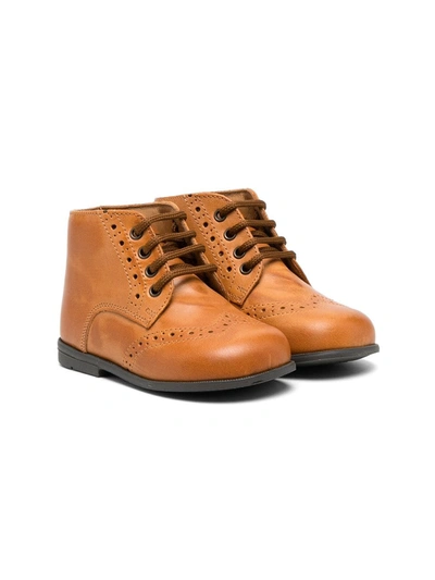 Shop Pèpè Mocambo Brogue Boots In Brown