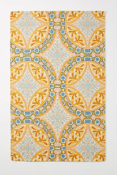 Shop Anthropologie Hand-tufted Elvira Rug In Yellow