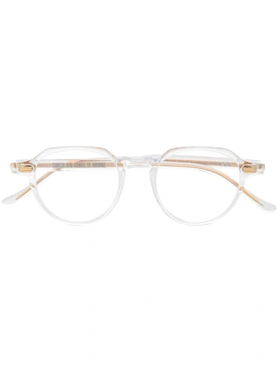 Shop Cutler And Gross Transparent Round-frame Glasses In 大地色
